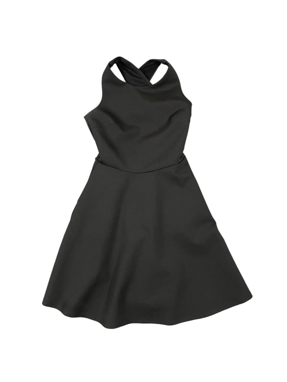 Francesca’s XS Black Fit Flare Skater Dress Open Cross Back NWT